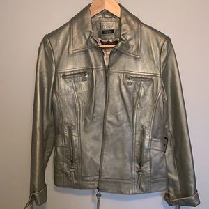 Gold leather jacket